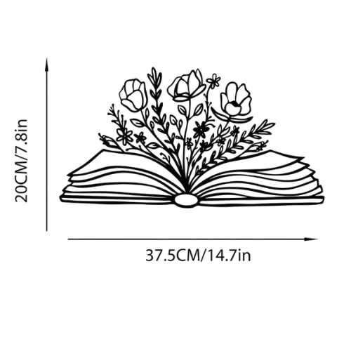 Art mural en métal sur le thème des livres