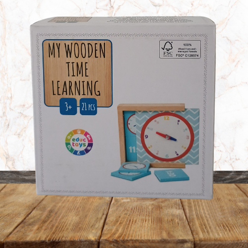 Ma boite en bois, j'apprends a lire l'heure