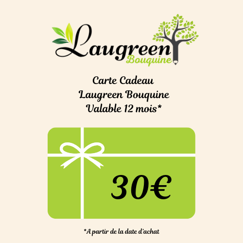 Envoyer par mail - Carte Cadeau 30€ - Laugreen Bouquine