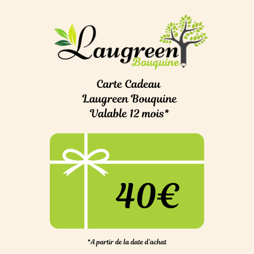 Envoyer par mail - Carte Cadeau 40€ - Laugreen Bouquine