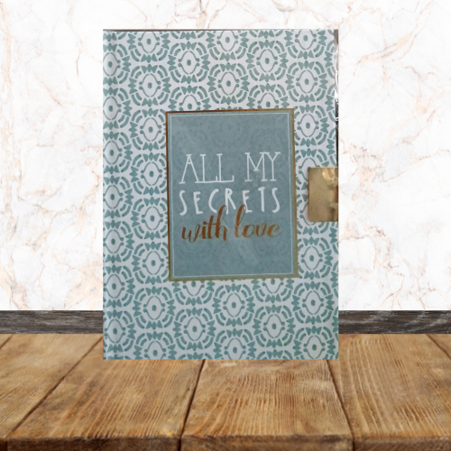 Carnet - Journal Intime avec cadenas et clé + coté de page doré - All My Secrets With Love