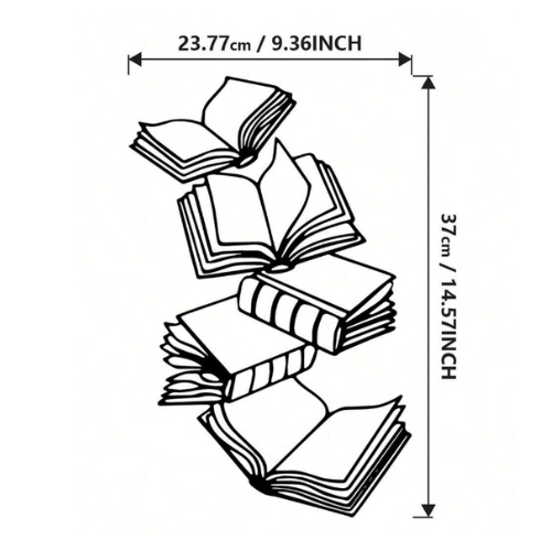 Art mural en métal sur le thème des livres