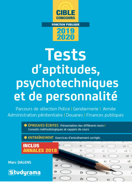Livre Occasion - Tests d'aptitudes psychotechniques et de personnalité: concours 2019-2020